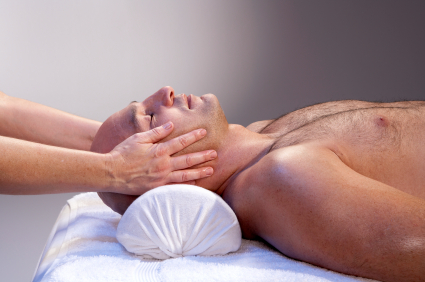 Man getting head massage